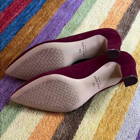 Cole Haan Purple Heels Sleek Suede Design - Picture 4 of 4